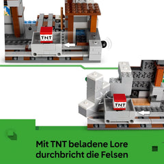 LEGO Minecraft Die Spitzhackenmine - Interaktywna gra dla dzieci - Alex, Minenarbeiter i Stray Spinnenreiter Figurki - Sammelbares Gamer Geschenk für Jungen & Mädchen ab 8 Jahren - 21277