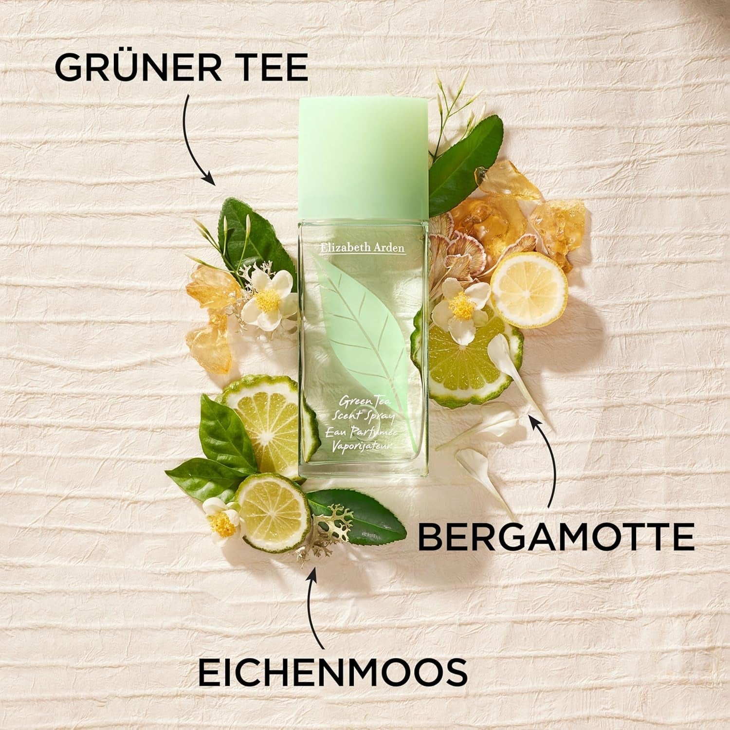 Elizabeth Arden - Ceai verde, Apă de parfum, Parfum cu esențe naturale precum ceai verde și bergamotă, Aromă răcoritoare, florală și citrică, Trezește simțurile, Revigorează - 100 ml