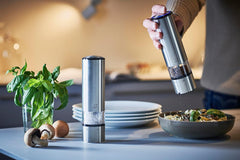 PEUGEOT Elis Sense set râșniță electrică piper/sare, înălțime: 20 cm, oțel inoxidabil, argintiu Rasnite si Feliatoare Naty Shop