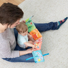 Lamaze Călătorie cu omizi colorate, jucărie pentru nou-născuți, jucărie senzorială pentru bebeluși cu culori și sunete, jucărie de dezvoltare pentru băieți și fete de la 6 luni, L27463 Jucarii Bebe Naty Shop