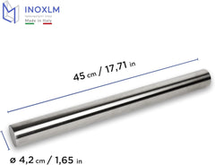 INOXLM Edelstahl Nudelholz für Zucker Dough Küche Brot Pizza Süßigkeiten Kuchen (ohne Hülle)