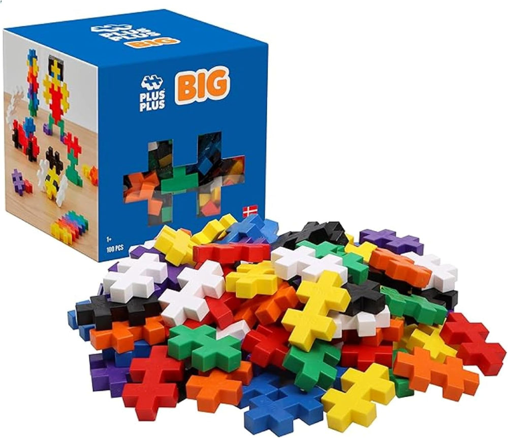 Plus-Plus 9603210 Geniales Konstruktionsspielzeug, Open Play Big Basic Mix, zestaw Bausteine, 100 sztuk, Mehrfarbig, Mehrfarbig