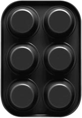 , Forma 6 muffinów 18,5x27cm, czarna Formy i blachy do pieczenia Naty Shop
