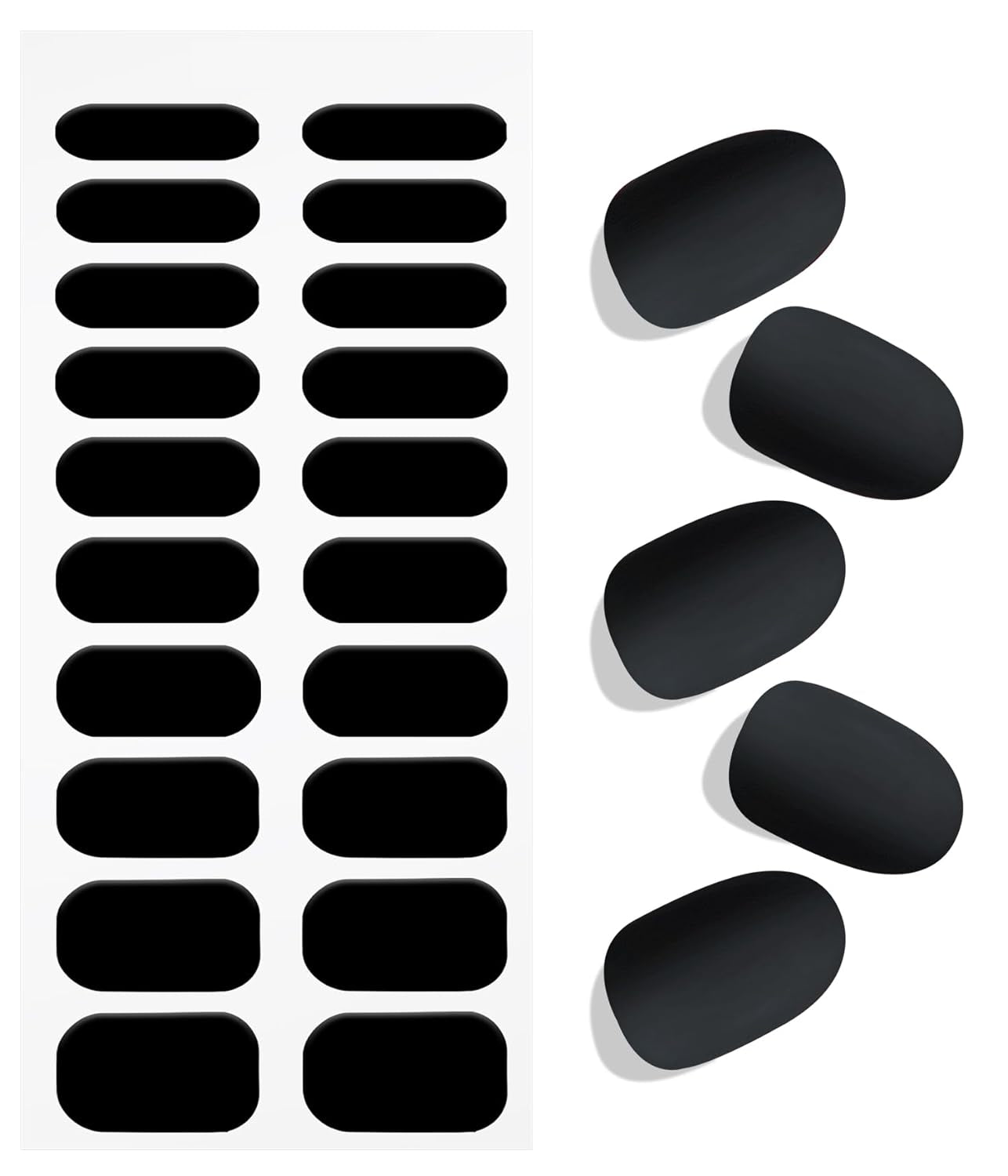 JMEOWIO Nagelfolie UV Härtend Karbon Schwarz Halloween UV Gel Nail Strips Nagelsticker Nagelaufkleber Nail Art Dekoration Nageldesign Zubehör