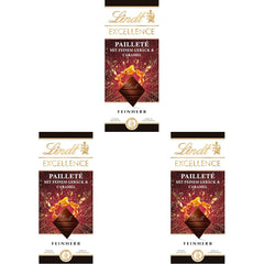 Lindt EXCELLENCE Kawałki Ciasta Z Cekinami I Karmelem - Delikatna ciemna czekolada o intensywnym smaku kakao