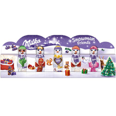 Milka Snowman Friends Alpine Milk - Mini bałwanki z delikatnej czekolady z mlekiem alpejskim - 5 x 15g