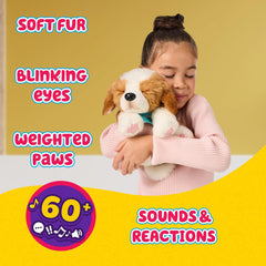Little Live Pets My Really Real Puppy – Petice; Cățeluș interactiv; peste 60 de sunete/reacții; aspect realist; 1 din 72 de variante; set de joacă cu geantă de transport; baterii incluse; vârste 5+