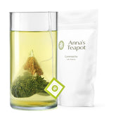 Ceai verde organic Genmaicha Anna'S Teapot - Ceai verde japonez în pliculețe cu orez brun prăjit și Matcha - 20 pliculețe piramidale în pungă resigilabilă