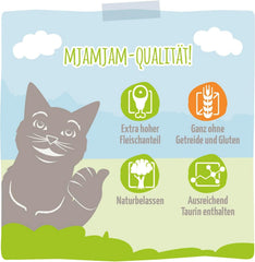 MjAMjAM - Hrană umedă premium pentru pisici - mese delicioase Mix Pack III pentru pisica ta, pachet de 6 (6 x 200 g), fără cereale cu carne suplimentară