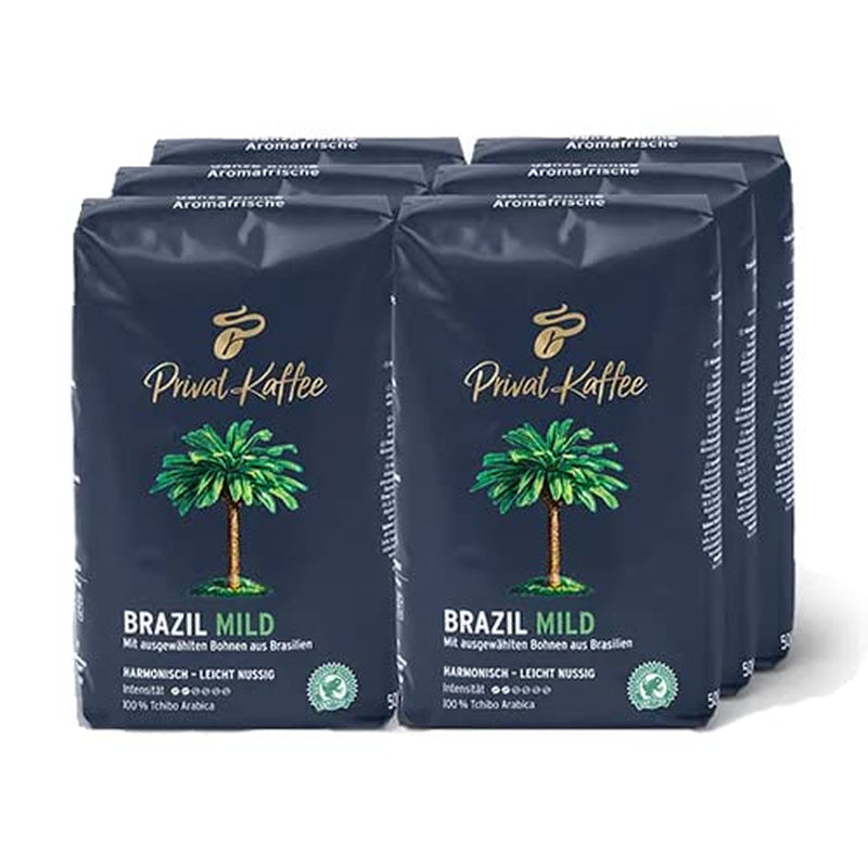 Tchibo - Cafea Privat Brazilia, boabe de cafea ușoare - 6 x 500g