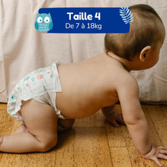 - Rozmiar pieluszki 4 (7 – 18 kg) – dla skóry wrażliwej – naturalny i bardzo chłonny – 12 godzin szczelności – ohne unerwünschte Inhaltsstoffe – wyprodukowano we Francji – 132 pieluszki