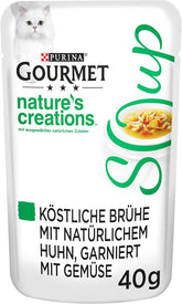 Supă Gourmet Crystal pentru pisici cu pui și legume naturale, pachet de 32 (32 x 40g)