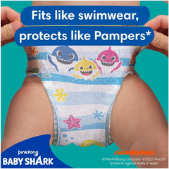 Pampers (stara wersja), Splashers Jednorazowe spodenki kąpielowe – Rozmiar 5/6 (14 kg+) – Pudełko zawierające 8 opakowań po 10 sztuk