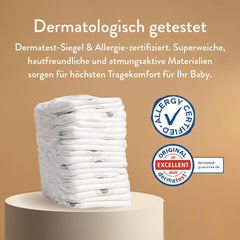 Pieluszki push-up rozmiar 4 L (7-12 kg) - 1 worek po 25 sztuk - Nie zawiera substancji szkodliwych, ekologiczne, ultrapłaskie, do stosowania na noc - Wyprodukowano w Danii