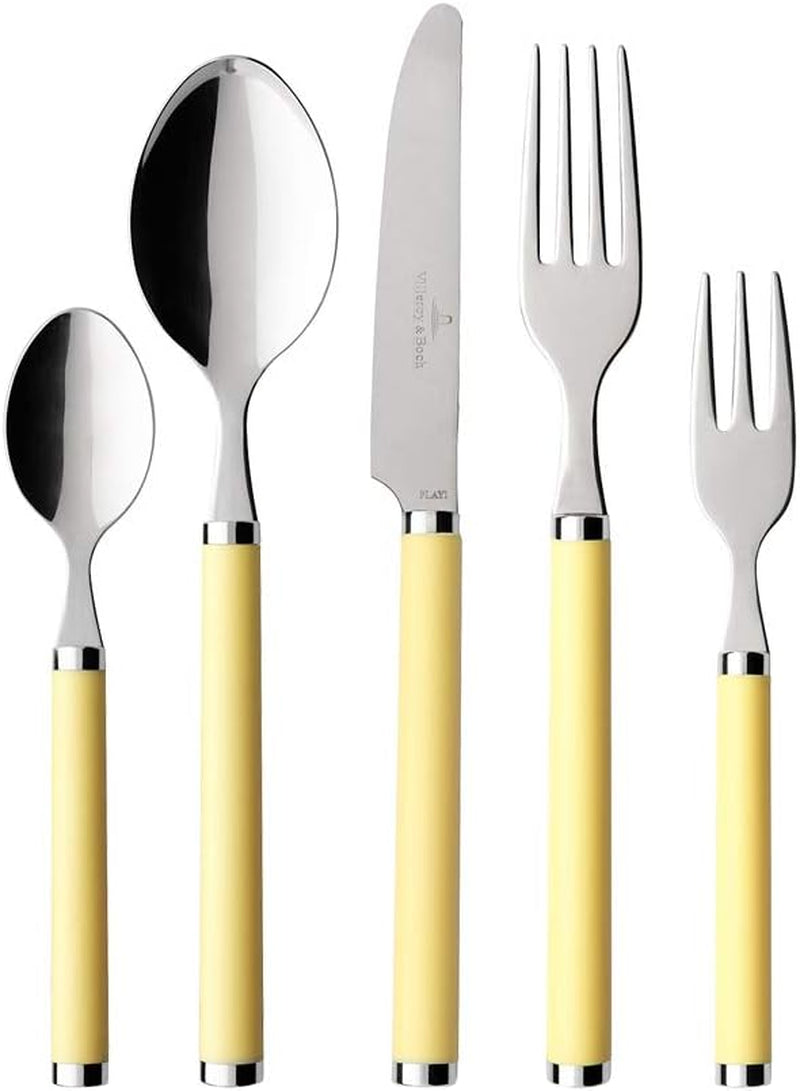 Villeroy And Boch - Play, Zestaw sztućców Sunny Day, 30 szt., dla 6 osób, uchwyty ze stali nierdzewnej/plastiku w kolorze żółtym Kitchen Naty Shop