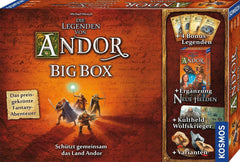 Kosmos 683122 Legends of Andor - Big Box, gra podstawowa (Kennerspiel des Jahres 2013) i dodatkowe rozszerzenia, klasyczna fantasy, kooperacyjna gra planszowa fantasy, wiek 10+