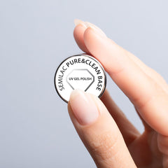 Semilac Pure & Clean Baza do lakieru UV 7ml – Samopoziomująca baza hybrydowa do wrażliwych paznokci