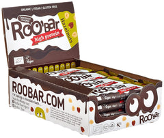 Wysokobiałkowe batoniki z orzechami laskowymi w polewie czekoladowej - 100% organiczne, wegańskie, batoniki owocowe, bez nabiału, bez glutenu, bez rafinowanego cukru - 16 batonów x 40g