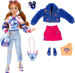 Disney ILY 4EVER Fashion Dolls Stitch z rudymi włosami, wysokość 11,5 cala, 13 punktów artykulacji, dwa kompletne stroje do mieszania i dopasowywania oraz błyszczący pierścionek Mickey dla Ciebie! Sklep z lalkami Naty