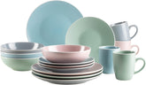 MÄSER 934006 Serie Elissa, Modernes Geschirr Set Für 4 Personen in Bunten Mattglasuren Mit Weißem Rand, 16-Teiliges Kombiservice, Steinzeug, Bunt Seturi vesela masa Naty Shop Default Title