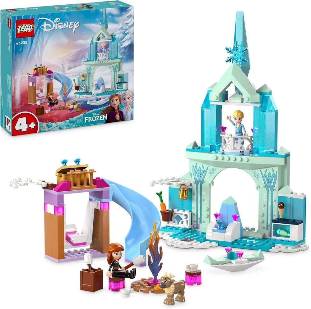 LEGO Disney Frozen Palatul de gheață al Elsei, castelul reginei de gheață, jucărie cu păpușile prințesei ELSA și Anna, plus 2 figurine de animale, cadou minunat pentru fete și băieți de 4 ani 43238 Seturi de constructie Besuche den LEGO-Store Singur