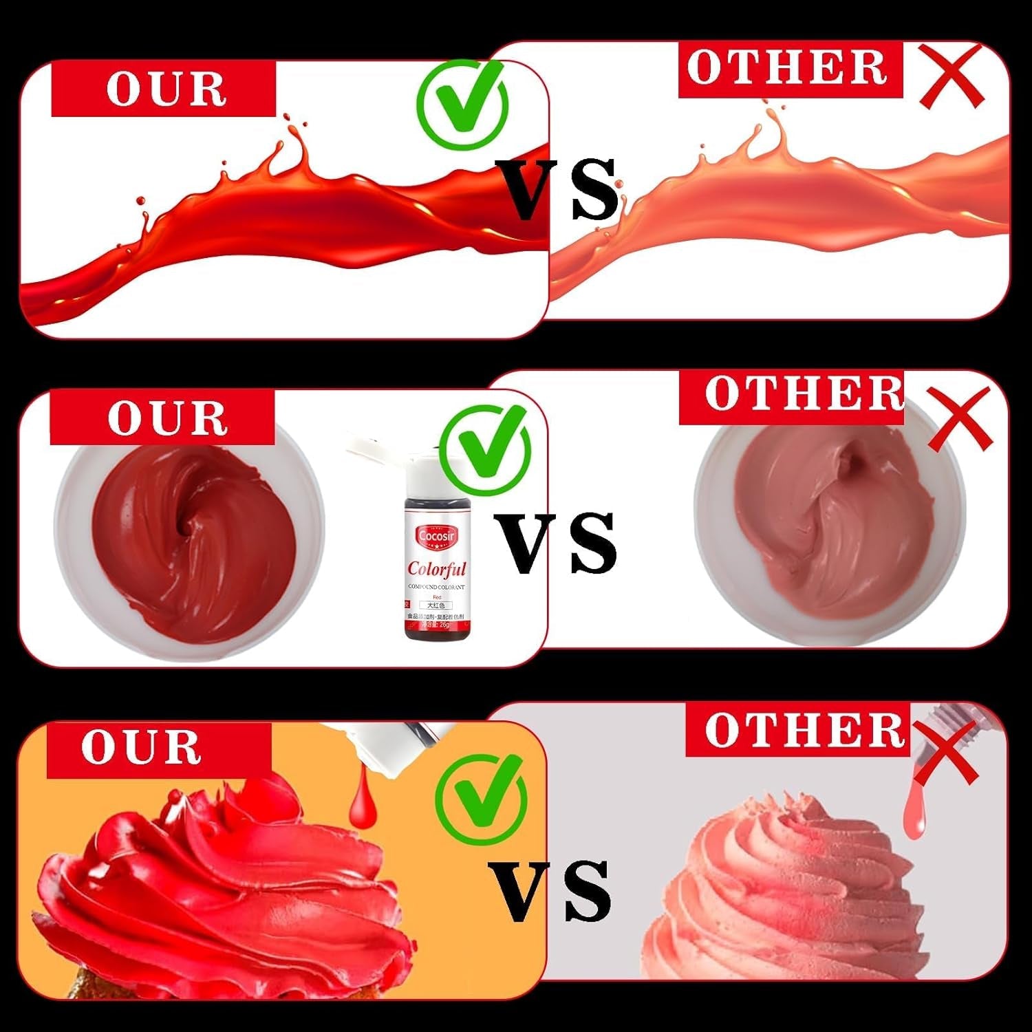 Colorant alimentar roșu, 26g, colorant alimentar concentrat, colorant alimentar pe bază de ulei, colorant alimentar concentrat fără zahăr, colorant alimentar lichid pentru copt - pentru unt de cacao, cremă de unt