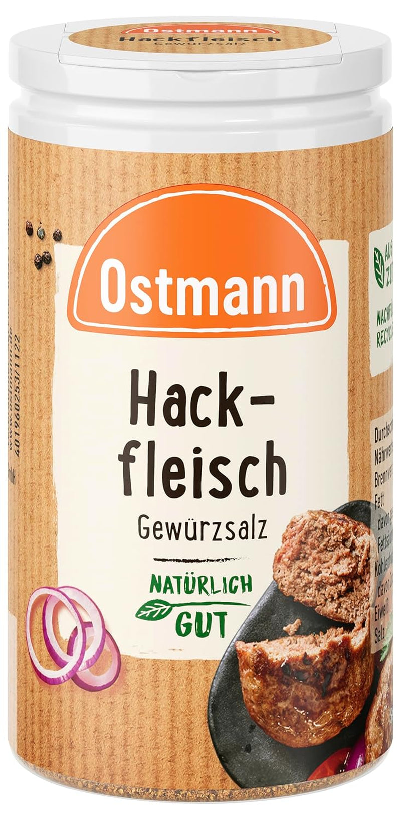 Ostmann Gewürze - Hackfleisch Gewürzsalz | Gewürz für Hackfleisch, Buletten oder Cevapcici | 60 g w Streudose