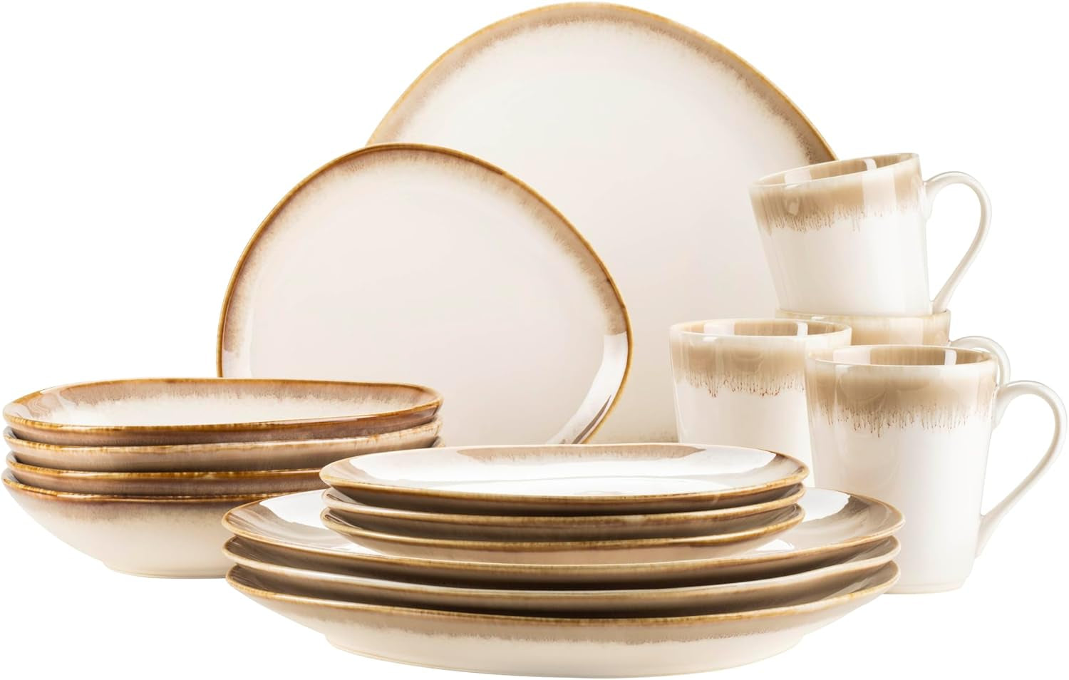 MÄSER 931991, La Sinfonia, Serviciu de masă modern pentru 4 persoane, 16 piese, design vintage Seturi vesela masa Naty Shop Beige Serviciu combinat