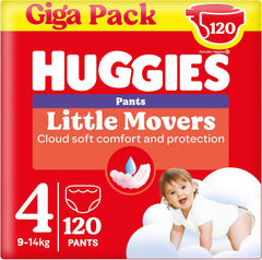 Spodnie Huggies Little Movers Disney, rozmiar 4, 120 sztuk (4x30), pudełko miesięczne