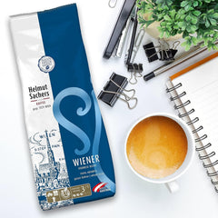 Helmut Sachers Kaffee - mieszanka wiedeńska, moc 3/5, 100% arabiki, całe ziarna kawy, 6 x 500 g Naty Shop