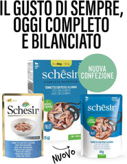 , Thunfisch mit blauem Fisch in Gelee, komplettes Nassfutter für Katzen, im Beutel, mit zusätzlichen Vitaminen, 100% natürlich, 6 x 85 g
