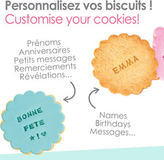 ScrapCooking 3700392420413 Set de ștampile pentru fursecuri, numere și litere – Pentru fondant, fursecuri, copt – Forme de tăiat decorate personalizate, plastic, roz