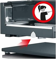 GRAEF SKS S32000, srebrna krajalnica elektryczna z całkowicie metalową obudową i szklaną podstawą Tarki i krajalnice Naty Shop