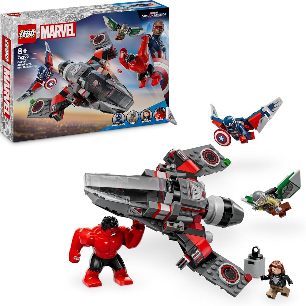 LEGO Marvel Starcie pomiędzy Kapitanem Ameryką a Czerwonym Hulkiem Prezent dla dzieci Zestaw odrzutowy do zbudowania Zabawka superbohatera dla chłopców i dziewcząt 8-letnia przygoda do budowania 76292 Zestawy do budowania Besuche den LEGO-Store Default Title