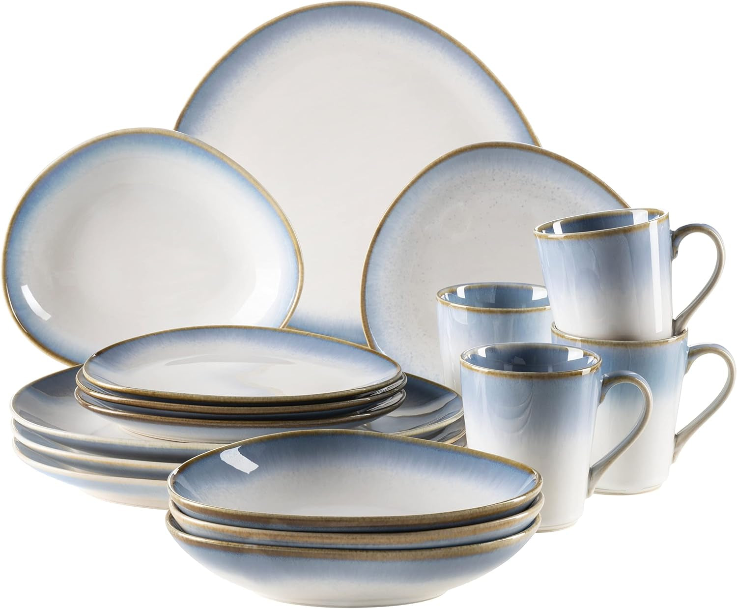 MÄSER 931991, La Sinfonia, Serviciu de masă modern pentru 4 persoane, 16 piese, design vintage Seturi vesela masa Naty Shop Albastru Serviciu combinat