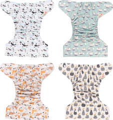 Littles and Bloomz FLP2-0406 Standardowa pieluszka wielokrotnego użytku z klipsem, 4 pieluszki