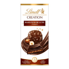Lindt Creation Hazelnut De Luxe Bar - Ciemna czekolada z chrupiącymi orzechami laskowymi w kremowym nadzieniu