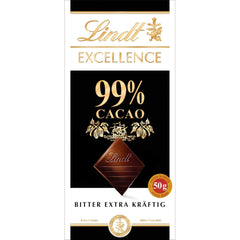 Lindt EXCELLENCE 99% Ciemna Czekolada - Intensywny Smak Kakaowy 50g Vegan Premium