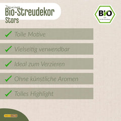 DECOCINO Organiczne gwiazdki posypkowe, 50 gramów posypki Naty Shop