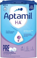 Aptamil HA PRE – Anfangsmilch von Geburt an, Mit DHA, Nur Lactoza, Ohne Palmöl, Babynahrung, Milchpulver, 1x 800 g
