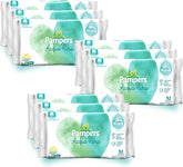 Chusteczki Pampers Acqua Pura Baby Wipes 468 szt. (3 szt.) - 99% wody, 100% bawełny, 0% plastiku, alkoholu i parabenów - idealne chusteczki oczyszczające do skóry wrażliwej, wilgotne, bez dodatku składników