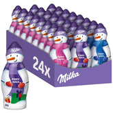 Milka Snowman Alpine Milk - Duże opakowanie czekoladowych figurek bałwanków w 3 modelach - 24 x 50g