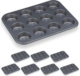 Relaxdays Muffinform, 2Er Set, 12Er Muffinbleche, Antihaftbeschichte, Carbonstahl, Muffins & Cupcakes, Ø 6,5 cm, Pszenica, 10030825 Formy i blachy do pieczenia Naty Shop 2