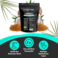 Organiczny cukier kokosowy o smaku karmelowym, 1,5 Kg Słodziki Naty Shop