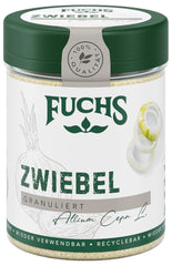 Fuchs Gewürze - Zwiebel granuliert - Gewürz für Saucen oder Nudelgerichte - naturalne Składniki - 70 g w wiederverwendbarer, recyclebarer Dawka