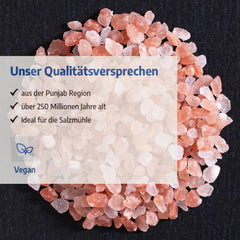 Govinda Kristallsalz - gruba (1kg) | 250 milionów dolarów alt | Region Salz aus der Pendżab | 100% naturalnego piękna i ohne Zusätze | Ajurweda | wegańskie | Idealny do młyna solnego
