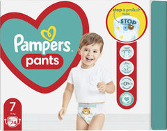 Pampers (wersja klasyczna), spodnie chłopiec/dziewczynka 7 74 szt. Matka i Dziecko Naty Shop