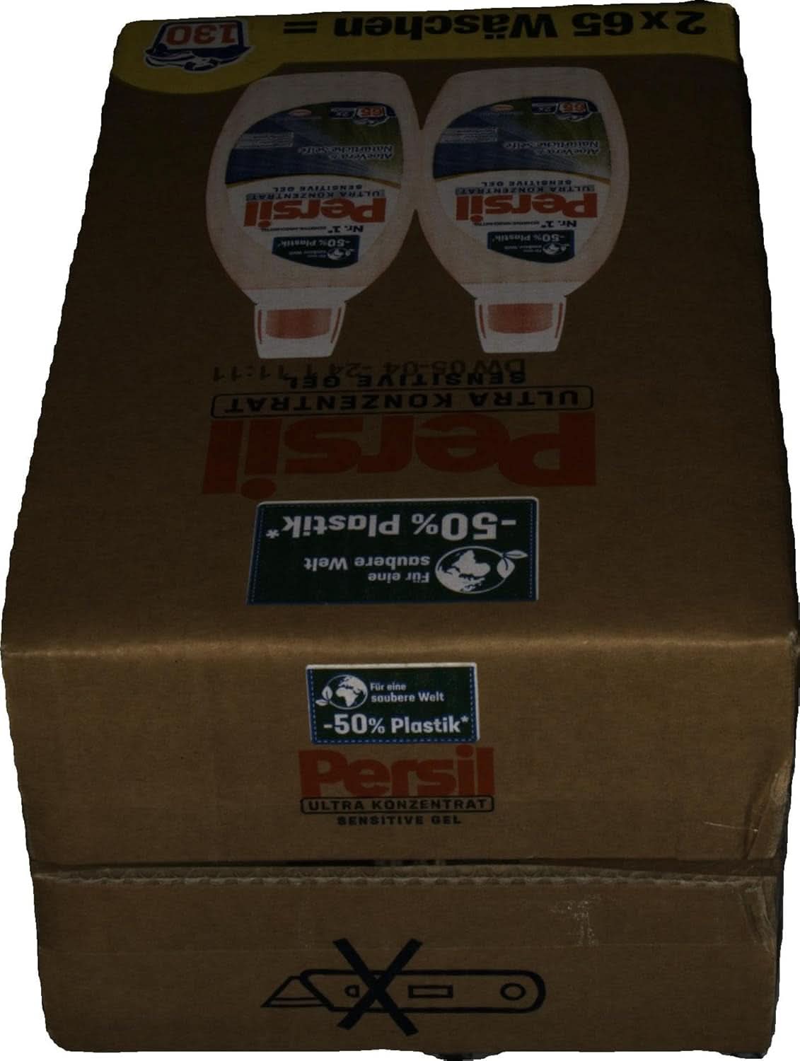 Persil Ultra Concentrate Sensitive Gel (130 de spălări), Detergent lichid pentru alergici și bebeluși într-o sticlă mai mică pentru mai puțin plastic, Îndepărtează petele dificile, Testat dermatologic Detergenti Rufe Naty Shop