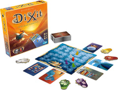 Asmodee, Dixit, wersja niemiecka, gra podstawowa, obraz wart tysiąca słów, kreatywna gra rodzinna dla 3–8 graczy w wieku 8+, gra roku 2010 z 30-minutowym czasem gry