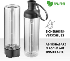 ZWILLING Mikser stojący, ekspres do smoothie, inkl. Trinkflasche Mit Verschluss, 600 ml, 300 wat, Edelstahl/Kunststoff, Schwarz Kitchen Naty Shop